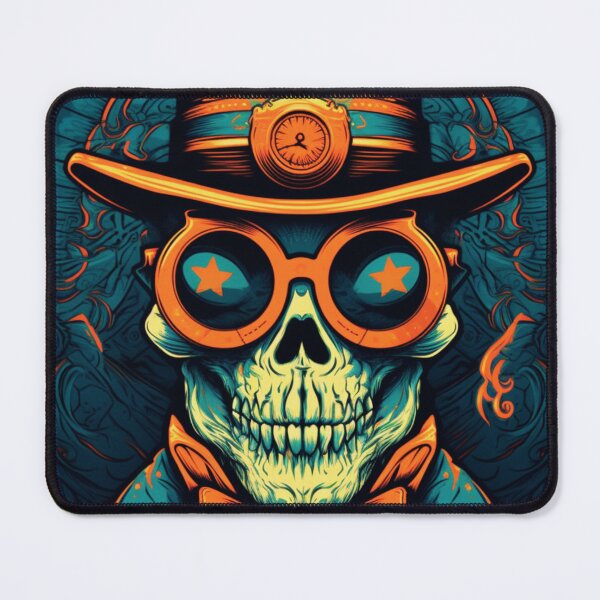 Item preview, Whimsical Psychedelic Skull Madhatter Skeleton Art Design V.89 designed and sold by Pexelpanoramas.
