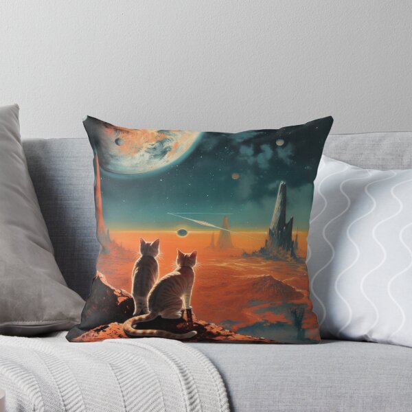 Item preview, Space Cats on Mars, Surrealist Vintage designed and sold by Synthetic-Dream.