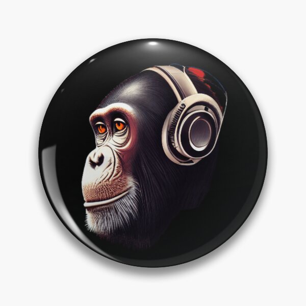 Item preview, Chimp Wearing Headphones designed and sold by PetSafari.