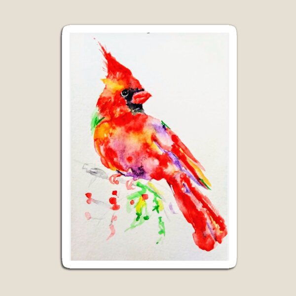 Item preview, Red cardinal bird art designed and sold by DanielaVasileva.
