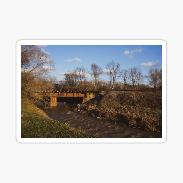 Item preview, Train Bridge at Sunset designed and sold by TheeForestFox Shop.