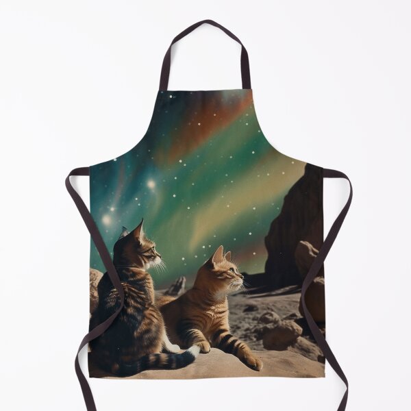Item preview, Rainbow Nothern Lights Cats, Surrealist Vintage designed and sold by Synthetic-Dream.
