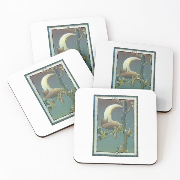 Item preview, The moon, La lune: color Cat Tarots Major Arcana designed and sold by gatteria.