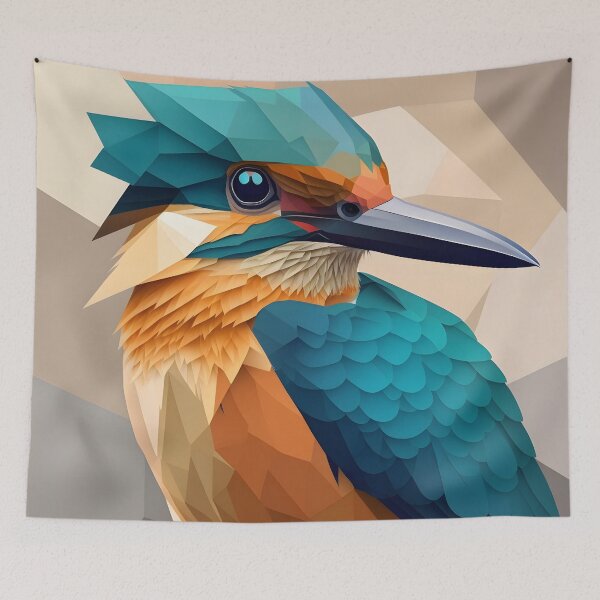 Item preview, Guam Kingfisher: A Geometric Artwork designed and sold by SDVibeDesigns.