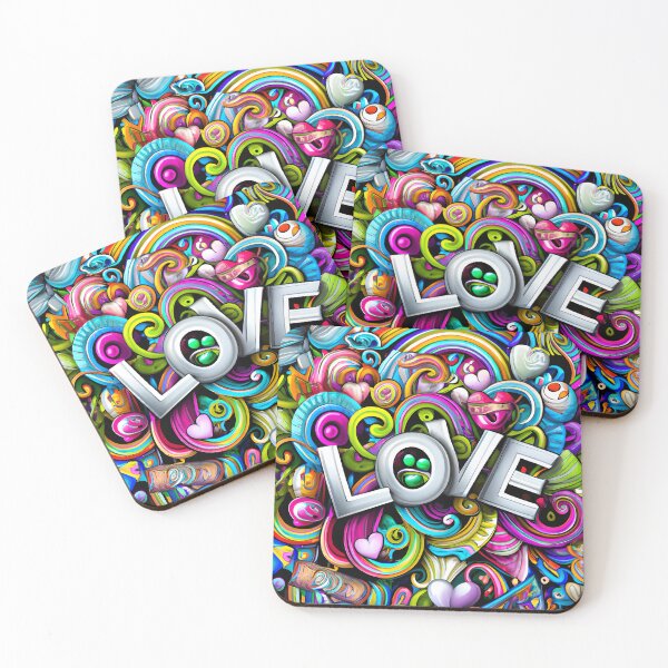 Item preview, Colorful Rainbow LOVE Design designed and sold by Jandsgraphics.