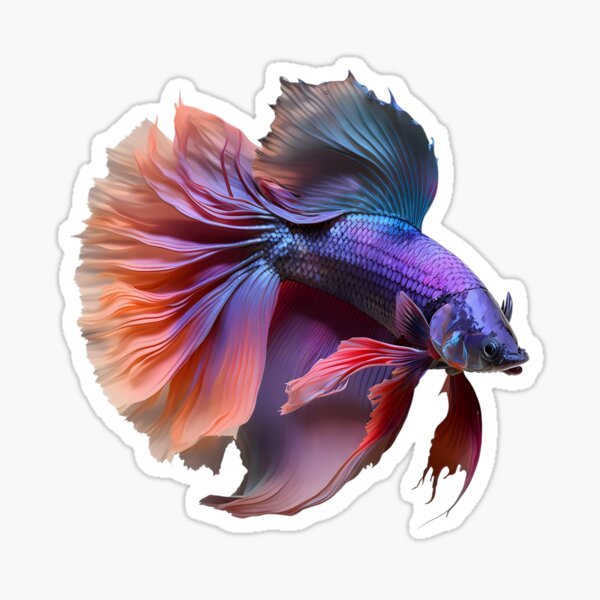 Aqua Betta Fish Sticker for Sale by Julie Erin Designs