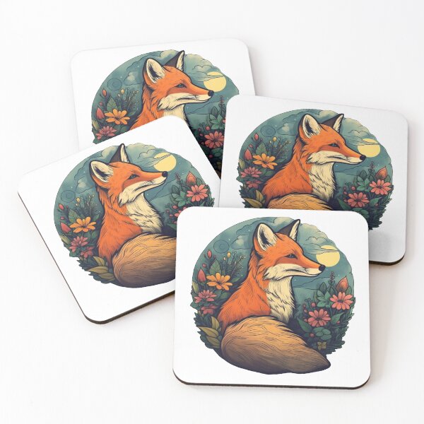 Item preview, Fox With Flowers designed and sold by CuteAnimalPrint.
