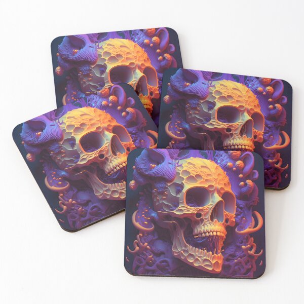 Item preview, Beautiful mystical colorful skull  designed and sold by TooTinyTone.