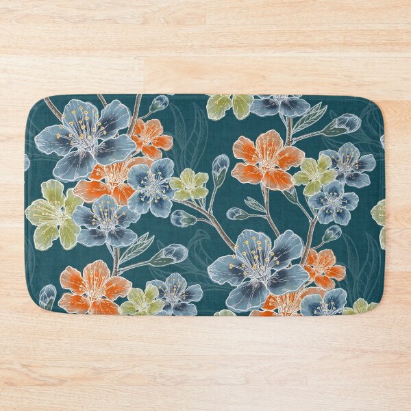 Item preview, New Romantic Watercolor floral pattern, linen texture designed and sold by Katj-A-Studio.