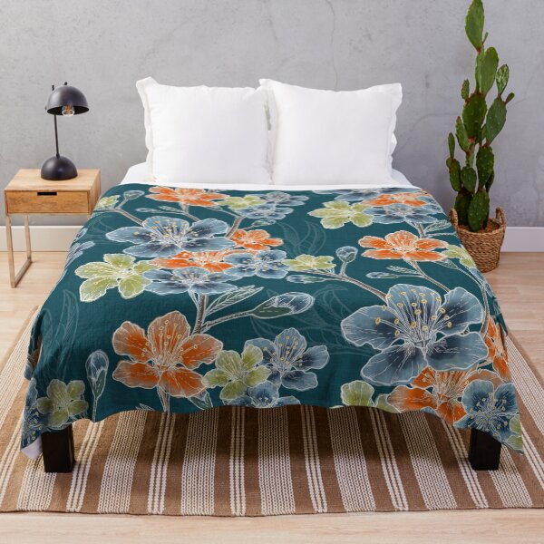 Item preview, New Romantic Watercolor floral pattern, linen texture designed and sold by Katj-A-Studio.