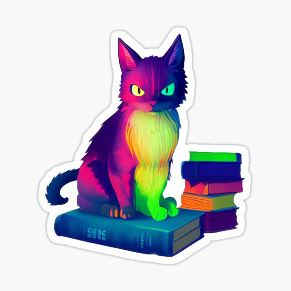 The rainbow cat defense Sticker