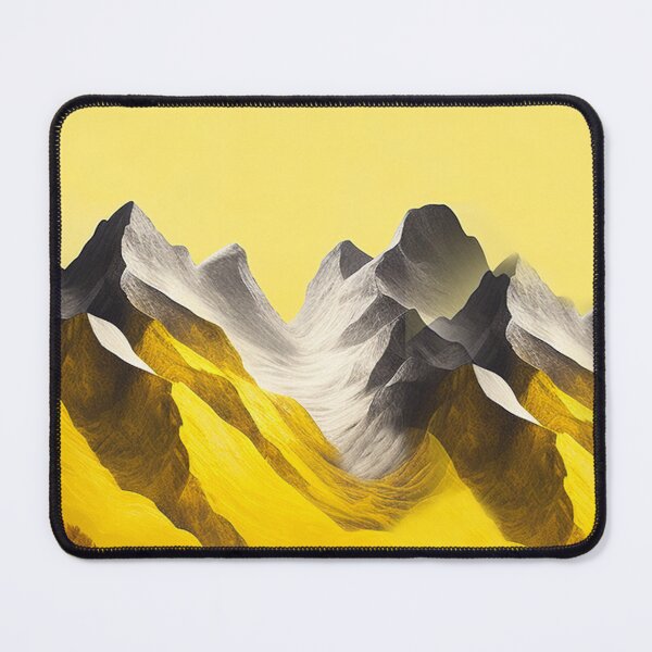 Item preview, Mountain Glow - Vibrant Design of Gray Mountains and Yellow Background designed and sold by Fashion Art Gifts ⭐⭐⭐⭐⭐.