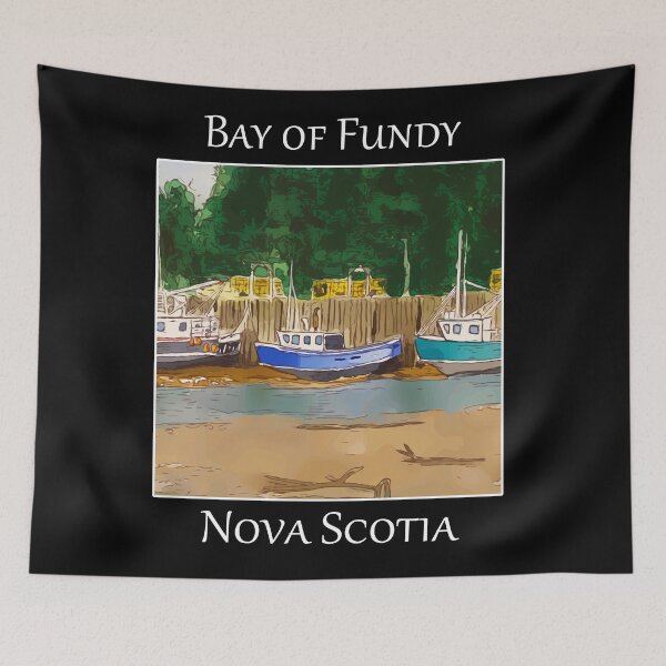 Item preview, Boats grounded during low tide at the Bay of Fundy in Nova Scotia, Canada- WelshDesigns designed and sold by welshdesigns.