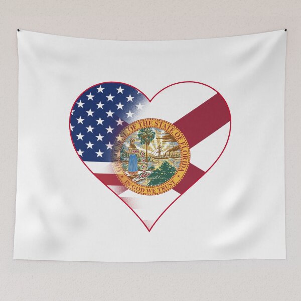Item preview, State of Florida Flag and American Flag Fusion Design designed and sold by Gsallicat.
