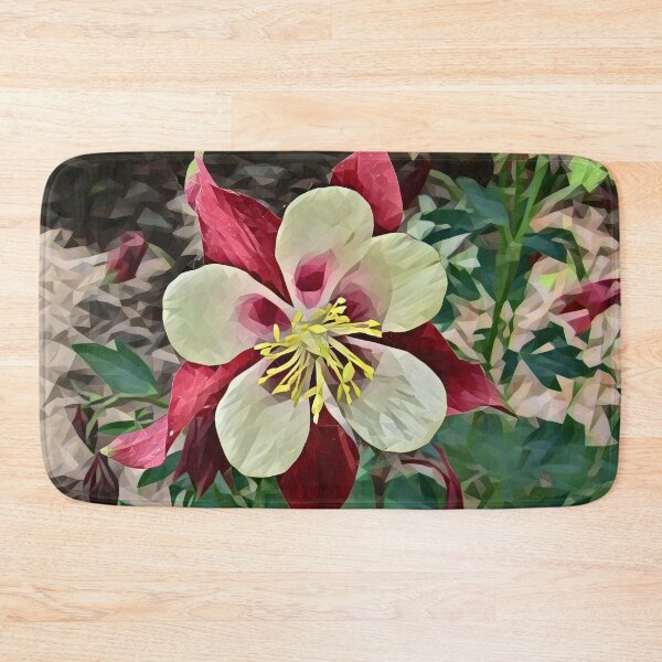Item preview, Crimson Beauty: Single Red Columbine Flower Poly Art designed and sold by CommandoCrane.