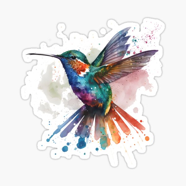 Item preview, Hummingbird Watercolour Bird Painting designed and sold by AqueductDesigns.