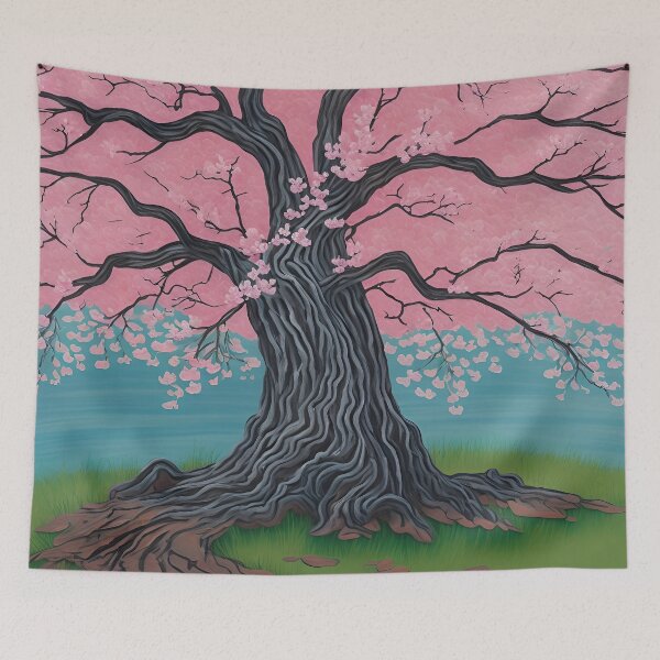Item preview, Ukiyo-e Japanese Art - Cherry Blossom Tree in Full Bloom designed and sold by allovervintage.