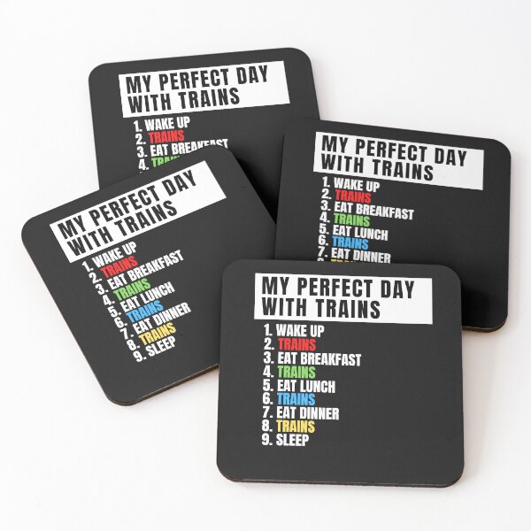 Item preview, My Perfect Day Trains Funny Locomotive & Railroad Lover designed and sold by Cryptohaven.