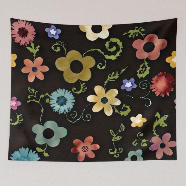 Item preview, colourful doodle flowers  designed and sold by Inktown.