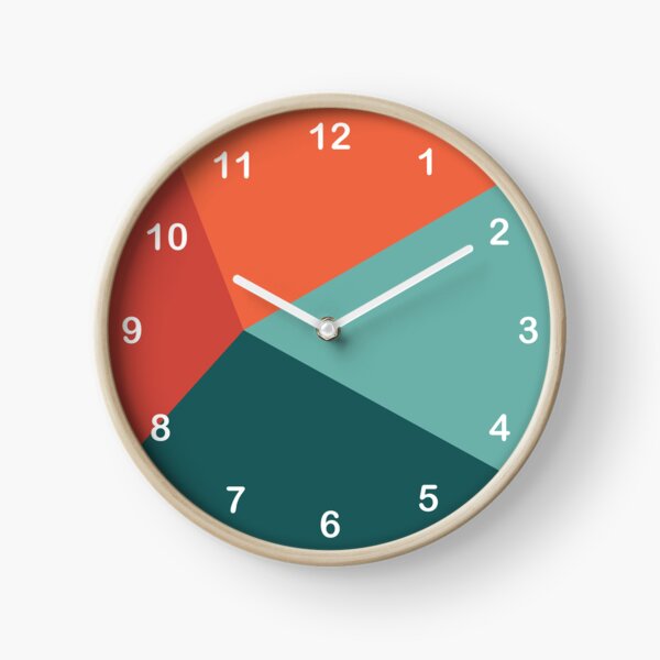 Item preview, Colorful Clock with minimal white numbers | Minimalist and modern designed and sold by Arabic-Love.