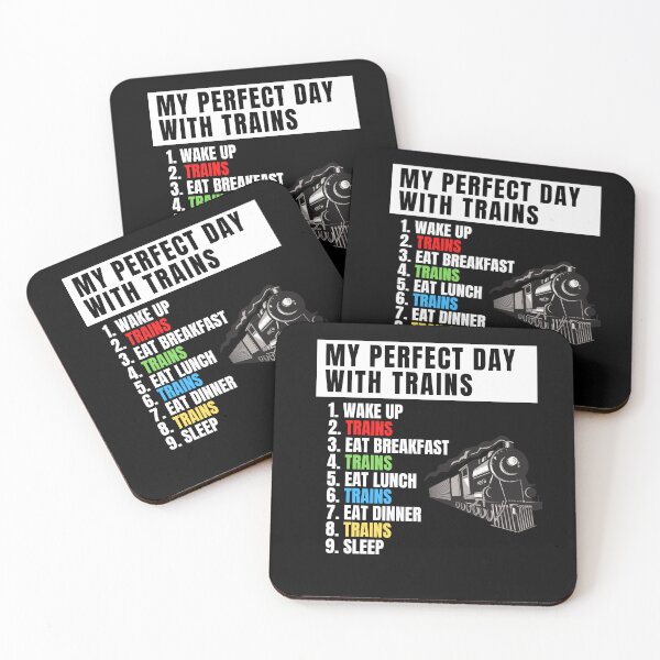 Item preview, My Perfect Day Trains, Funny Locomotive & Railroad Lover designed and sold by Cryptohaven.