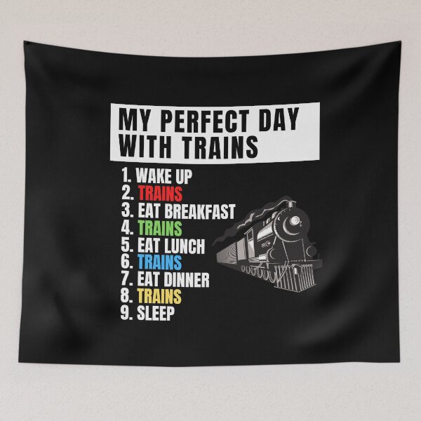 Item preview, My Perfect Day Trains, Funny Locomotive & Railroad Lover designed and sold by Cryptohaven.