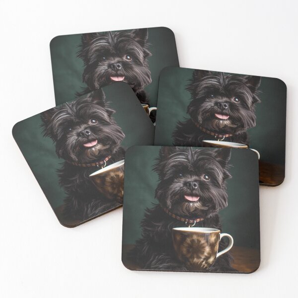 Item preview, Perky Pup: Adorable Affenpinscher Coffee Art for Caffeine Lovers designed and sold by ClawedCreations.