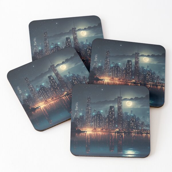 Item preview, Cityscape by the Harbor at Night designed and sold by UlDesigns.