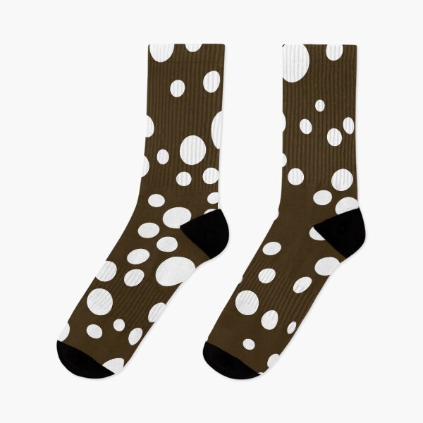 Artikelvorschau, Weißes Polkadot-Braunmuster entworfen und verkauft von WaffleWearables.