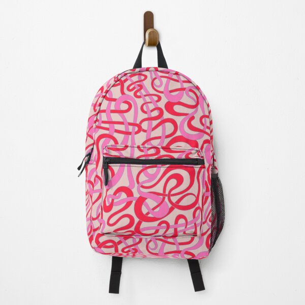 Item preview, MY STRIPES ARE TANGLED Curvy Organic Abstract Squiggle Shapes in Vintage Glam Fuchsia Pink Red Lavender Purple on Light Pink - UnBlink Studio by Jackie Tahara designed and sold by Jackie Tahara of UnBlink Studio.