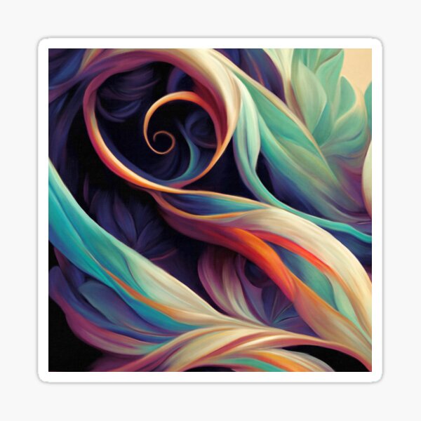 Item preview, Blue, Sea Green And Aqua Floral Swirls Abstract Painting  designed and sold by DEC02.