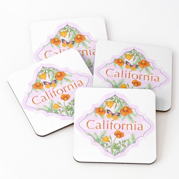 Item preview, California Poppy and Redwood Sticker | California State Illustration for water bottle, laptop, journal  | Vinyl stickers for nature lovers and travelers Mug, Journal, Cup designed and sold by JourneyHomeMade.