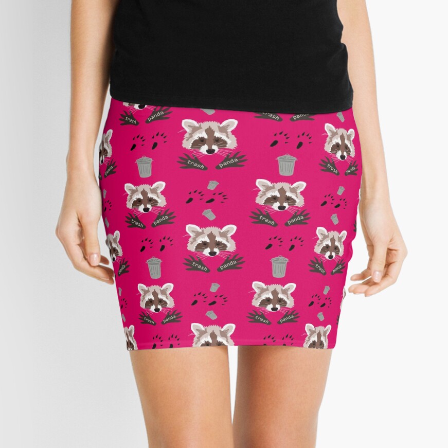 Racoons on pink Mini Skirt