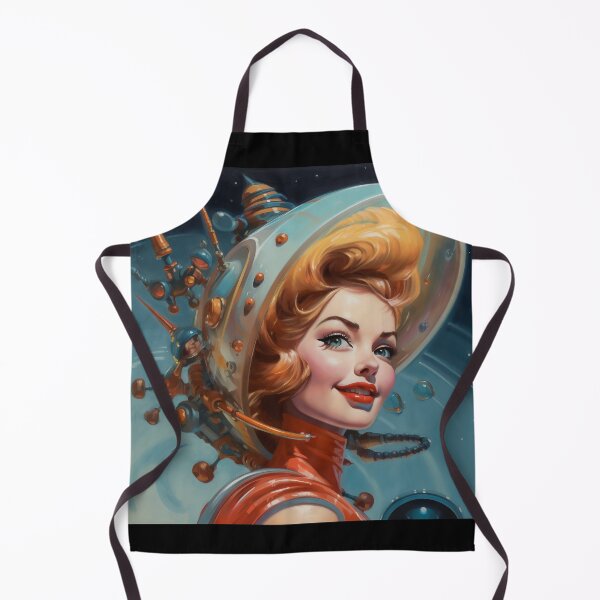 Item preview, Sci-Fi, pin up, retro futuristic beautiful smiling girl designed and sold by GueloStudio.