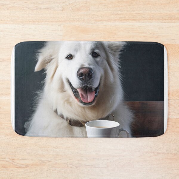 Item preview, Perky Pup: Adorable Akbash Coffee Art for Caffeine Lovers  designed and sold by ClawedCreations.