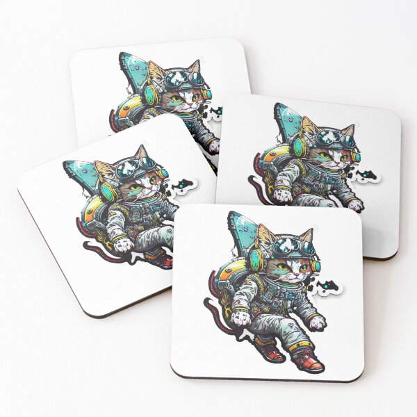 Item preview, sticker cat astronaut designed and sold by Ominido.