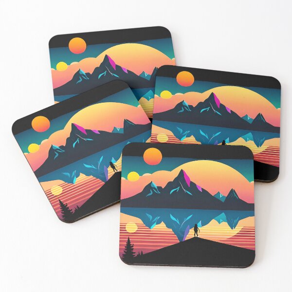 Item preview, A Mountainous Sunrise - Geometric Shapes and Bold Colors Illuminate the Scene designed and sold by GalihDA.