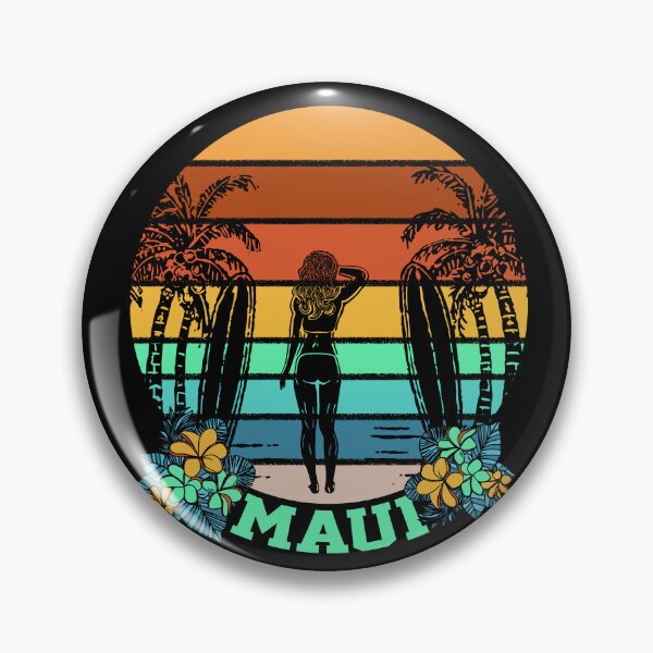 Item preview, Maui Retro Surfer Girl Circular Design designed and sold by sunnthreads.