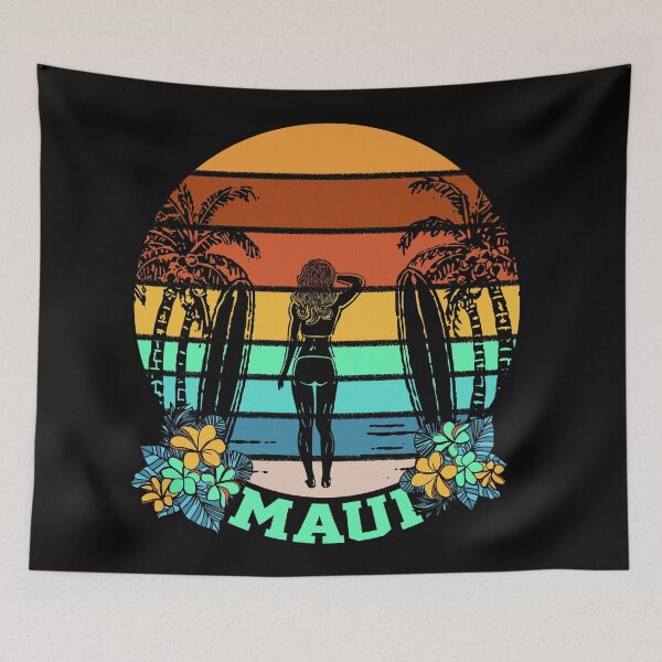 Item preview, Maui Retro Surfer Girl Circular Design designed and sold by sunnthreads.