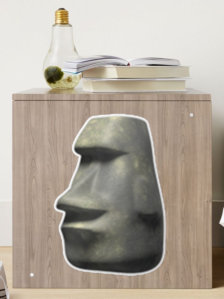 Moai emoji Sticker for Sale by SeyMeme