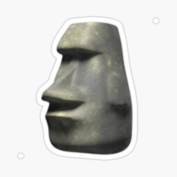 EMOJI STICKER, grey Moai statue art, png