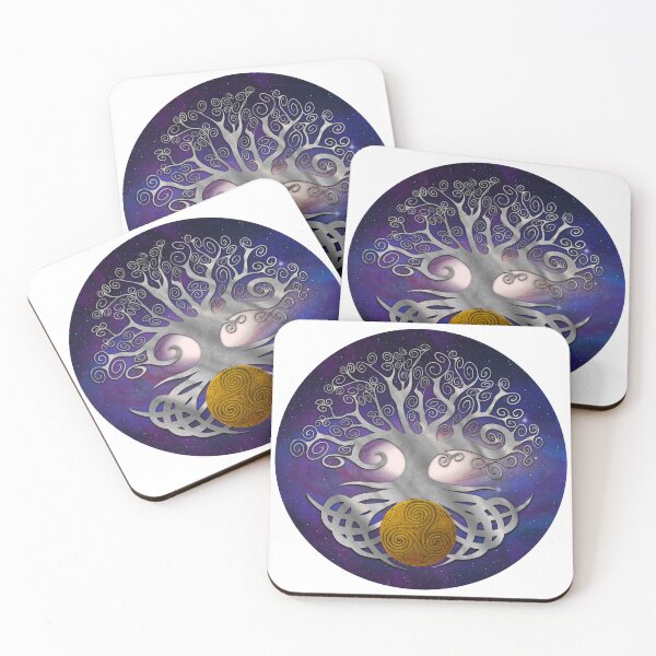 Item preview, Tree of life holding triskellion 1 silver purple galaxy variant designed and sold by Donkjonk.