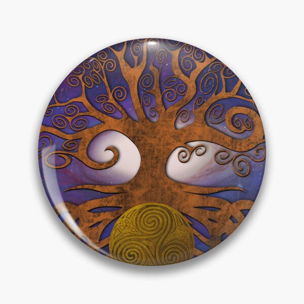Item preview, Tree of life holding triskellion 1 wooden purple galaxy variant designed and sold by Donkjonk.