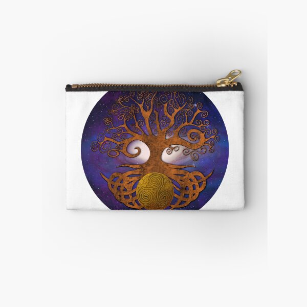 Item preview, Tree of life holding triskellion 1 wooden purple galaxy variant designed and sold by Donkjonk.
