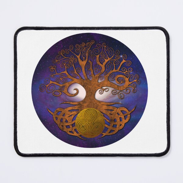 Item preview, Tree of life holding triskellion 1 wooden purple galaxy variant designed and sold by Donkjonk.