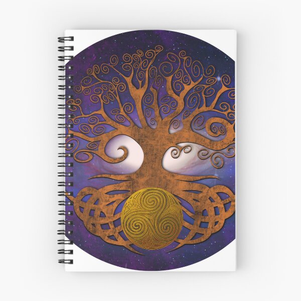 Item preview, Tree of life holding triskellion 1 wooden purple galaxy variant designed and sold by Donkjonk.