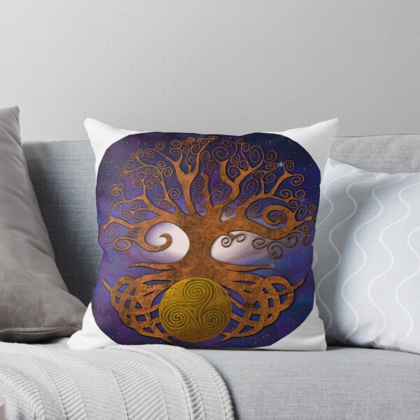 Item preview, Tree of life holding triskellion 1 wooden purple galaxy variant designed and sold by Donkjonk.