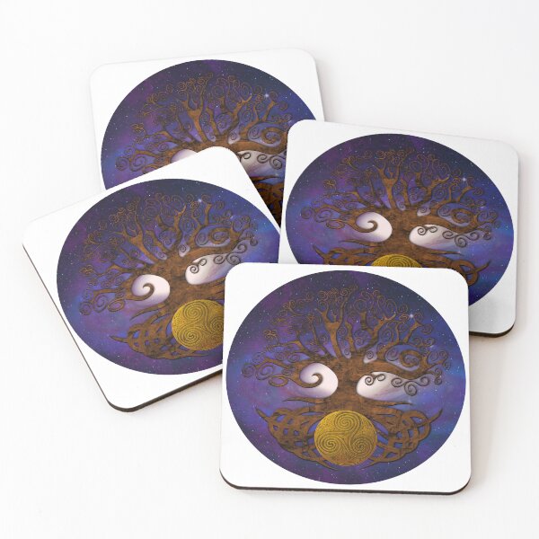 Item preview, Tree of life holding triskellion 1 dark wood purple galaxy variant designed and sold by Donkjonk.