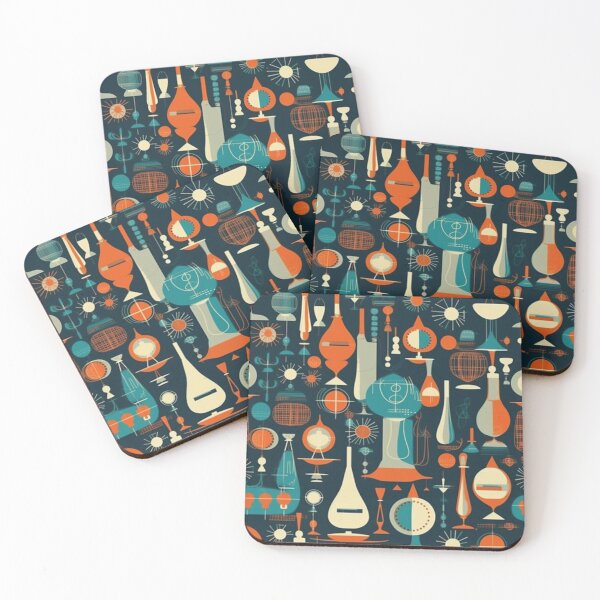 Item preview, Vintage Science Inspired Retro Midcentury Modern Atomic Art Pattern Reminiscent of Vintage Glass Science Beakers and Vintage Science Equipment designed and sold by Step, Repeat.