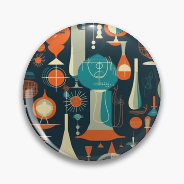 Item preview, Vintage Science Inspired Retro Midcentury Modern Atomic Art Pattern Reminiscent of Vintage Glass Science Beakers and Vintage Science Equipment designed and sold by Step, Repeat.